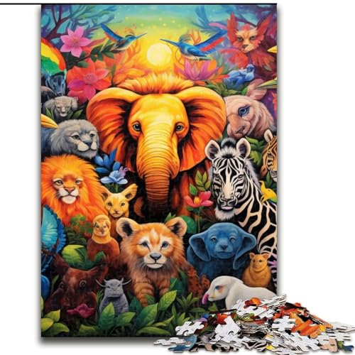 1000-teiliges Puzzle für Erwachsene, Tierwelt-Puzzle aus Holz, anspruchsvolles Denkspiel für Teenager, perfekt als Heimdekoration oder Geschenk, 1000 Teile(50x75cm) von LiJianXXE