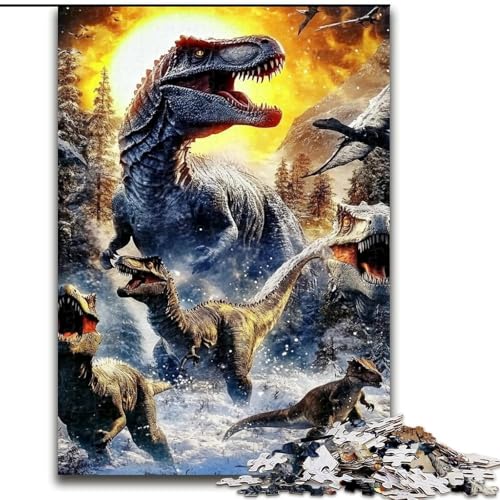 1000-teiliges Puzzle für Erwachsene, Tyrannosaurus, Spielzeug, Lernspiele, Stressabbau, Eltern-Kind-Interaktion (Größe 26x38cm) von LiJianXXE