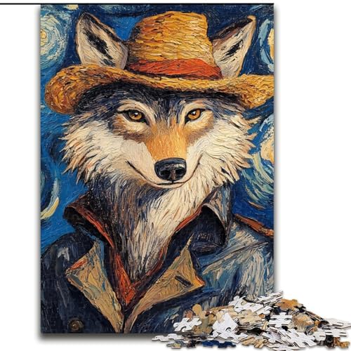 1000-teiliges Puzzle für Erwachsene, Van Gogh, Wolf, aus Holz, lustige Aktivität für zu Hause, 50x75cm, Lernspielzeug für Teenager, Dekoration für das Homeoffice von LiJianXXE