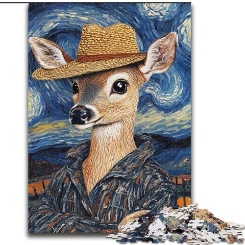 1000-teiliges Puzzle für Erwachsene, Van Gogh-Hirsch, aus Holz, lustiges Geschenk und Beschäftigung für zu Hause, 50x75cm, Denkspiel für Teenager 1000-teiliges Puzzle für Erwachsene, Van Gogh-Hirsch, aus Holz, lustiges Geschenk und Beschäftigung für zu Hause, 50x75cm, Denkspiel für Teenager von LiJianXXE