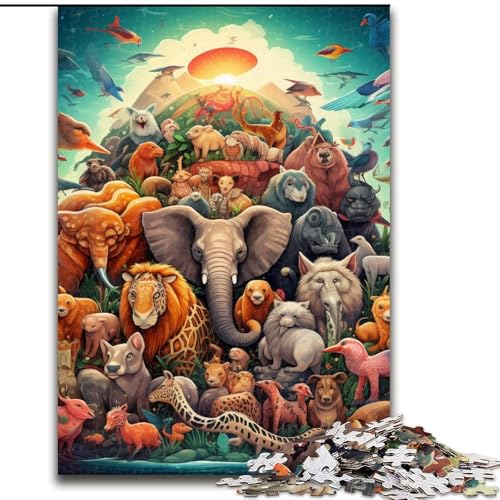 1000-teiliges Puzzle für Erwachsene, afrikanische Tiere, aus Holz, anspruchsvolles Denkspiel für Teenager, perfekt als Heimdekoration oder Geschenk, 1000 Teile(50x75cm) von LiJianXXE