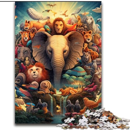 1000-teiliges Puzzle für Erwachsene, afrikanische Tiere, aus Pappe, für Teenager und Familienspaß, 1000 Teile(26x38cm) von LiJianXXE
