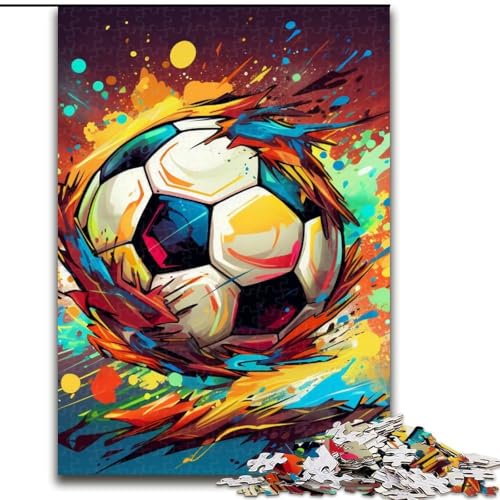 1000-teiliges Puzzle für Erwachsene, bunter Fußball aus Holz, für Teenager ab 14 Jahren, Heimdekoration, 50x75cm, pädagogisches und unterhaltsames Indoor-Spiel für die Heimdekoration von LiJianXXE