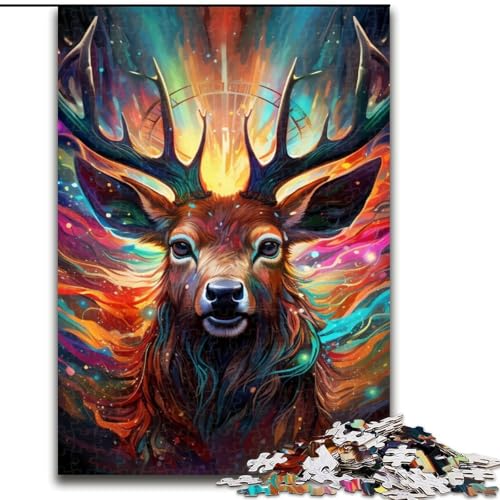 1000-teiliges Puzzle für Erwachsene, bunter Hirsch, aus Holz, Kinder ab 14 Jahren, 50x75cm, Denkspiel für Teenager, Spieleabend mit der Familie 1000-teiliges Puzzle für Erwachsene, bunter Hirsch, aus Holz, Kinder ab 14 Jahren, 50x75cm, Denkspiel für Teenager, Spieleabend mit der Familie von LiJianXXE
