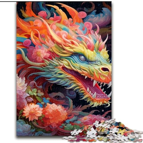 1000-teiliges Puzzle für Erwachsene, bunter Kunstdrache aus Holz, für Teenager ab 14 Jahren, Heimdekoration, 50x75cm, pädagogisches und unterhaltsames Indoor-Spiel für die Heimdekoration 1000-teiliges Puzzle für Erwachsene, bunter Kunstdrache aus Holz, für Teenager ab 14 Jahren, Heimdekoration, 50x75cm, pädagogisches und unterhaltsames Indoor-Spiel für die Heimdekoration von LiJianXXE