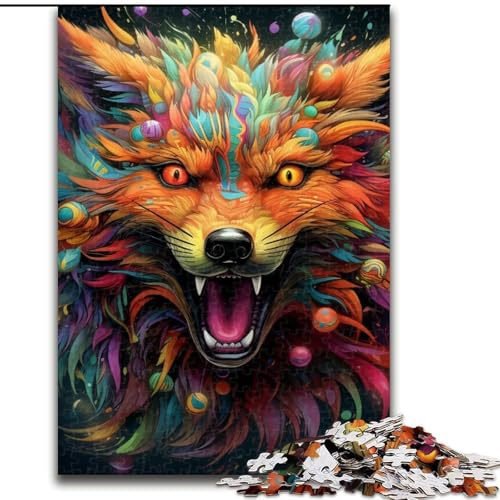 1000-teiliges Puzzle für Erwachsene, bunter Kunstfuchs aus Holz, Kinder ab 14 Jahren, 50x75cm, Denkspiel für Teenager, Spieleabend mit der Familie 1000-teiliges Puzzle für Erwachsene, bunter Kunstfuchs aus Holz, Kinder ab 14 Jahren, 50x75cm, Denkspiel für Teenager, Spieleabend mit der Familie von LiJianXXE