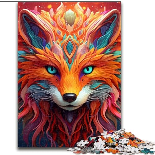 1000-teiliges Puzzle für Erwachsene, bunter Kunstfuchs aus Holz, Kinder ab 14 Jahren, 50x75cm, Denkspiel für Teenager, Spieleabend mit der Familie 1000-teiliges Puzzle für Erwachsene, bunter Kunstfuchs aus Holz, Kinder ab 14 Jahren, 50x75cm, Denkspiel für Teenager, Spieleabend mit der Familie von LiJianXXE