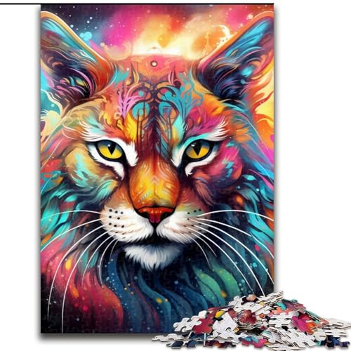 1000-teiliges Puzzle für Erwachsene, bunter Luchs, aus Holz, für Teenager ab 14 Jahren, Heimdekoration, 50x75cm, pädagogisches und unterhaltsames Indoor-Spiel für die Heimdekoration 1000-teiliges Puzzle für Erwachsene, bunter Luchs, aus Holz, für Teenager ab 14 Jahren, Heimdekoration, 50x75cm, pädagogisches und unterhaltsames Indoor-Spiel für die Heimdekoration von LiJianXXE