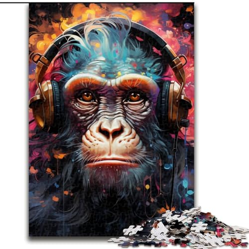 1000-teiliges Puzzle für Erwachsene, buntes Affen-Puzzle aus Pappe, anspruchsvolles Denkspiel für Teenager, unterhaltsames interaktives Spiel für die ganze Familie, 1000 Teile(26x38cm) von LiJianXXE