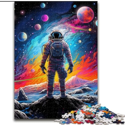 1000-teiliges Puzzle für Erwachsene, buntes Astronauten-Puzzle aus Pappe, Eltern, Partner, Freunde – ab 14 Jahren, 1000 Teile(26x38cm) von LiJianXXE