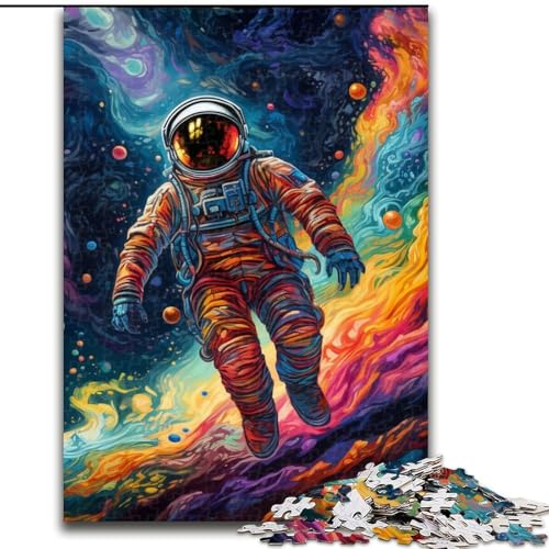 1000-teiliges Puzzle für Erwachsene, farbenfrohes Astronauten-Puzzle aus Pappe, kompliziertes Design für Teenager, DIY-Dekor und gehirnfördernder Spaß, 1000 Teile(26x38cm) von LiJianXXE