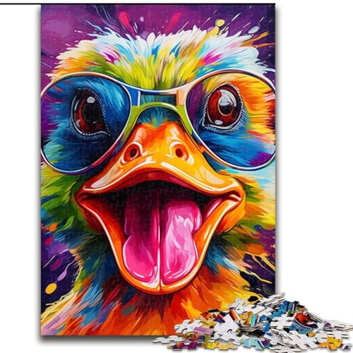 1000-teiliges Puzzle für Erwachsene, farbenfrohes Kunst-Enten-Puzzle aus Pappe, anspruchsvolles Denkspiel für Teenager, perfekt als Heimdekoration oder Geschenk, 1000 Teile(26x38cm) von LiJianXXE