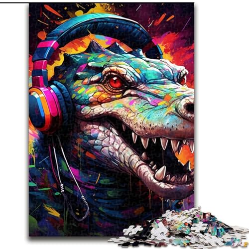 1000-teiliges Puzzle für Erwachsene, farbenfrohes Kunst-Krokodil aus Holz, für Teenager ab 14 Jahren, Heimdekoration, 50x75cm, pädagogisches und unterhaltsames Indoor-Spiel für die Heimdekoration 1000-teiliges Puzzle für Erwachsene, farbenfrohes Kunst-Krokodil aus Holz, für Teenager ab 14 Jahren, Heimdekoration, 50x75cm, pädagogisches und unterhaltsames Indoor-Spiel für die Heimdekoration von LiJianXXE