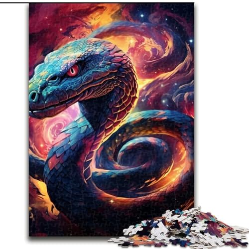 1000-teiliges Puzzle für Erwachsene, farbenfrohes Schlangen-Kunstpuzzle aus Pappe, Geburtstage, Feiertage, Weltraum-Party-Dekorationen, 1000 Teile(26x38cm) von LiJianXXE