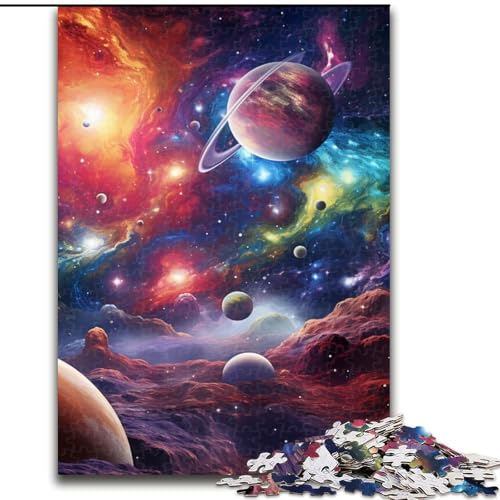 1000-teiliges Puzzle für Erwachsene, farbenfrohes Universum-Puzzle aus Holz, anspruchsvolles Denkspiel für Teenager, unterhaltsames interaktives Spiel für die ganze Familie, 1000 Teile(50x75cm) von LiJianXXE