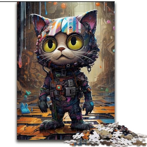 1000-teiliges Puzzle für Erwachsene, futuristisches Katzen-Puzzle aus Pappe, anspruchsvolles Denkspiel für Teenager, perfekt als Heimdekoration oder Geschenk, 1000 Teile(26x38cm) von LiJianXXE