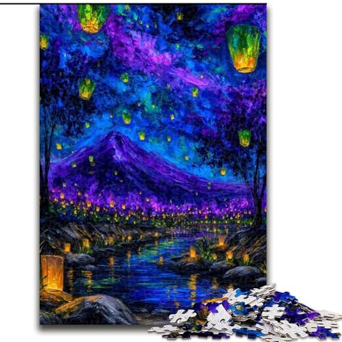1000-teiliges Puzzle für Erwachsene, geheimnisvoller Berg Fuji, Spielzeug, Lernspiele, Stressabbau, Eltern-Kind-Interaktion (Größe 26x38cm) von LiJianXXE