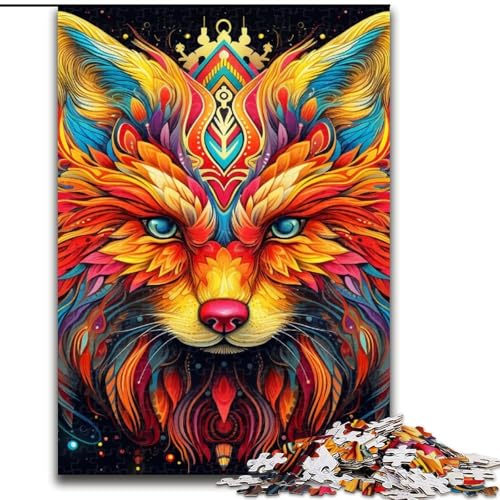 1000-teiliges Puzzle für Erwachsene, gelber Fuchs, aus Holz, anspruchsvolles Denkspiel für Teenager, 50x75cm, für Feiertage, Geburtstage und Spieleabende mit der Familie von LiJianXXE