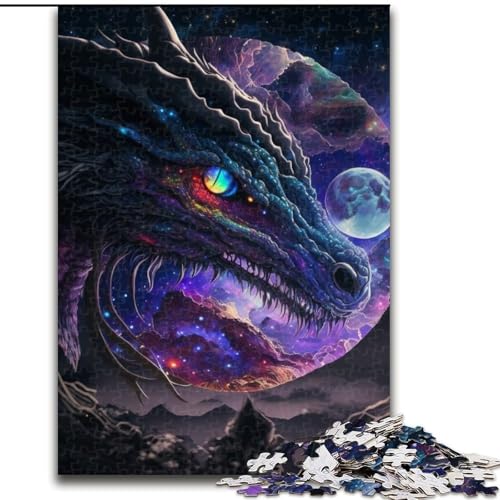 1000-teiliges Puzzle für Erwachsene, mutiger Drache, aus Holz, Kinder ab 14 Jahren, 50x75cm, anspruchsvolles Denkspiel – entspannendes Spielzeug für Teenager von LiJianXXE