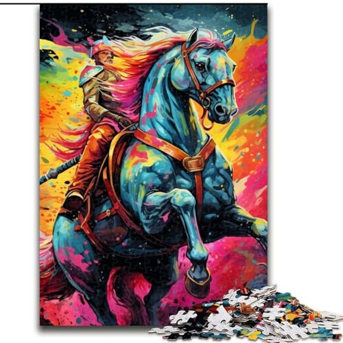 1000-teiliges Puzzle für Erwachsene, psychedelische Bunte Pferde aus Holz, lustige Aktivität für zu Hause, 50x75cm, Lernspielzeug für Teenager, Dekoration für das Homeoffice von LiJianXXE