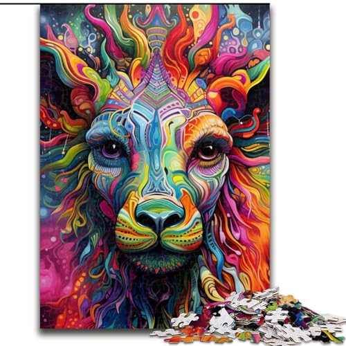 1000-teiliges Puzzle für Erwachsene, psychedelische Kunst, Giraffen-Puzzle, aus Pappe, anspruchsvolles Denkspiel für Teenager, perfekt als Heimdekoration oder Geschenk, 1000 Teile(26x38cm) von LiJianXXE