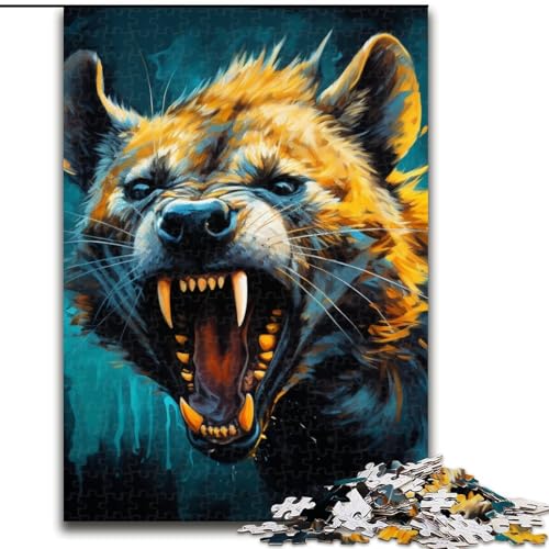 1000-teiliges Puzzle für Erwachsene, psychedelisches Hyänen-Puzzle, aus Pappe, anspruchsvolles Denkspiel für Teenager, perfekt als Heimdekoration oder Geschenk, 1000 Teile(26x38cm) von LiJianXXE