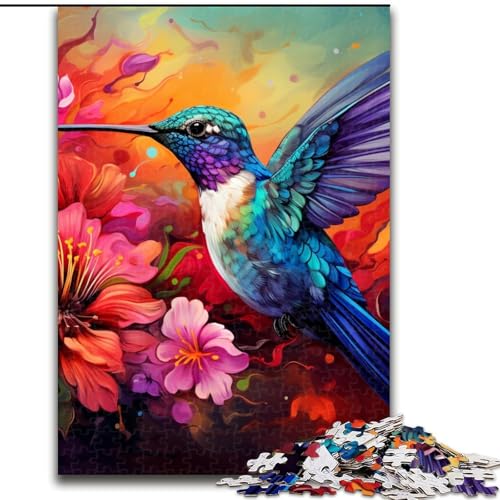1000-teiliges Puzzle für Erwachsene, psychedelisches Kolibri-Puzzle aus Pappe, anspruchsvolles Denkspiel für Teenager, unterhaltsames interaktives Spiel für die ganze Familie, 1000 Teile(26x38cm) von LiJianXXE