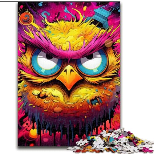 1000-teiliges Puzzle für Erwachsene, rosa Vogel, aus Holz, lustige Aktivität für zu Hause, 50x75cm, Lernspielzeug für Teenager, Dekoration für das Homeoffice von LiJianXXE