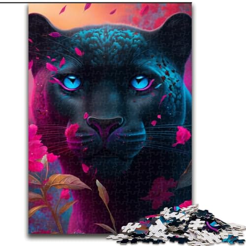 1000-teiliges Puzzle für Erwachsene, schwarzer Leopard, aus Holz, Kinder ab 14 Jahren, 50x75cm, anspruchsvolles Denkspiel – entspannendes Spielzeug für Teenager von LiJianXXE