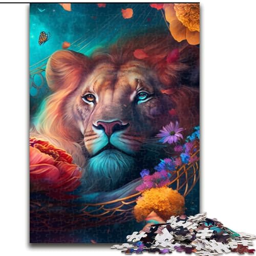 1000-teiliges Puzzle für Erwachsene, wunderschöner Löwe aus Holz, lustiges Geschenk und Beschäftigung für zu Hause, 50x75cm, Denkspiel für Teenager 1000-teiliges Puzzle für Erwachsene, wunderschöner Löwe aus Holz, lustiges Geschenk und Beschäftigung für zu Hause, 50x75cm, Denkspiel für Teenager von LiJianXXE