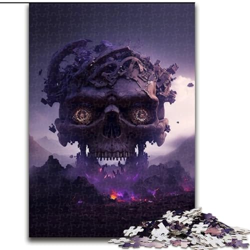 1000-teiliges Puzzle für Erwachsene, wunderschöner Totenkopf aus Holz, Kinder ab 14 Jahren, 50x75cm, anspruchsvolles Denkspiel – entspannendes Spielzeug für Teenager von LiJianXXE