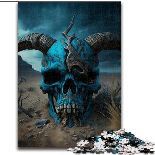 1000-teiliges Puzzle für Erwachsene, wunderschöner Totenkopf aus Holz, Kinder ab 14 Jahren, 50x75cm, anspruchsvolles Denkspiel – entspannendes Spielzeug für Teenager von LiJianXXE