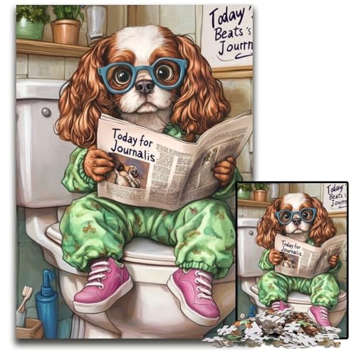 1000-teiliges Puzzle für Erwachsene „King Spaniel Go Toilet“,Kartonpuzzle für Erwachsene,perfekt für Teenager,Familienzusammenhalt,Denksportaufgabe und DIY-Heimdekor-Geschenk,26x38cm/10,23x14,96 Zoll 1000-teiliges Puzzle für Erwachsene „King Spaniel Go Toilet“,Kartonpuzzle für Erwachsene,perfekt für Teenager,Familienzusammenhalt,Denksportaufgabe und DIY-Heimdekor-Geschenk,26x38cm/10,23x14,96 Zoll von LiJianXXE