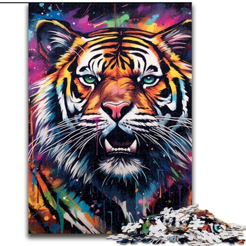 1000-teiliges Puzzle für Erwachsene „Psychedelischer Tiger“ aus Holz, Kinder ab 14 Jahren,50x75cm,Denkspiel für Teenager, Spieleabend mit der Familie 1000-teiliges Puzzle für Erwachsene „Psychedelischer Tiger“ aus Holz, Kinder ab 14 Jahren,50x75cm,Denkspiel für Teenager, Spieleabend mit der Familie von LiJianXXE