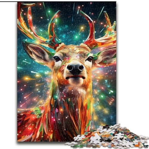 1000-teiliges Puzzle für Erwachsene „Psychedelisches Rentier“ aus Holz, anspruchsvolles Denkspiel für Jugendliche, 50x75cm, für Feiertage, Geburtstage und Spieleabende mit der Familie 1000-teiliges Puzzle für Erwachsene „Psychedelisches Rentier“ aus Holz, anspruchsvolles Denkspiel für Jugendliche, 50x75cm, für Feiertage, Geburtstage und Spieleabende mit der Familie von LiJianXXE