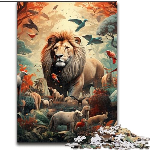 1000-teiliges Puzzle für Erwachsene mit afrikanischen Tieren, aus Pappe, anspruchsvolles Denkspiel für Teenager, unterhaltsames interaktives Spiel für die ganze Familie, 1000 Teile(26x38cm) von LiJianXXE