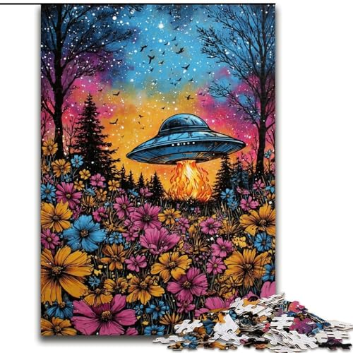 1000-teiliges Puzzle für Erwachsene und Jugendliche, Alien-UFO, Spielzeug, Lernspiele, stressabbauende Wanddekoration (Größe 26x38cm) von LiJianXXE
