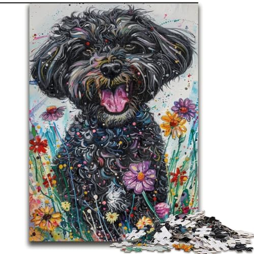 1000-teiliges Puzzle für Erwachsene und Jugendliche, Aquarellpudel, für Kinder ab 14 Jahren, Lernspiel, Herausforderung, Spielzeug, Geschenk zum Geburtstag (Größe 50x75cm) von LiJianXXE