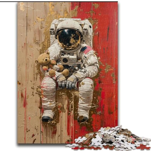 1000-teiliges Puzzle für Erwachsene und Jugendliche, Astronaut, Spielzeug, Lernspiele, Stressabbau, Stärkung der Liebe zwischen Paaren (Größe 50x75cm) von LiJianXXE