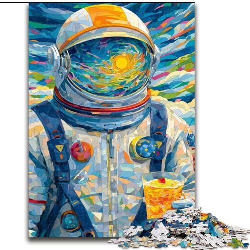 1000-teiliges Puzzle für Erwachsene und Jugendliche, Astronaut, für Lernspiele, Herausforderungsspielzeug, einzigartige Heimdekoration und Geschenke (Größe 26x38cm) von LiJianXXE
