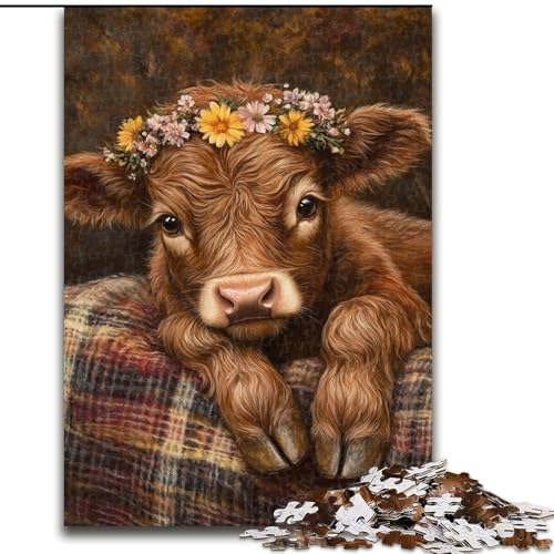 1000-teiliges Puzzle für Erwachsene und Jugendliche, Baby-Yak, für Kinder ab 14 Jahren, Lernspiel, Herausforderung, Spielzeug, Geschenk zum Geburtstag (Größe 26x38cm) von LiJianXXE