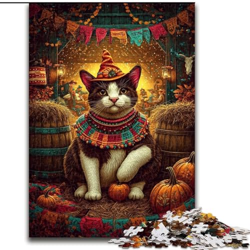 1000-teiliges Puzzle für Erwachsene und Jugendliche, Bauernhofkatze, Spielzeug, Lernspiele, stressabbauende Wanddekoration (Größe 26x38cm) von LiJianXXE