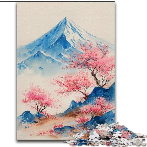 1000-teiliges Puzzle für Erwachsene und Jugendliche, Berg Fuji, Spielzeug, Lernspiele, stressabbauende Wanddekoration (Größe 50x75cm) von LiJianXXE