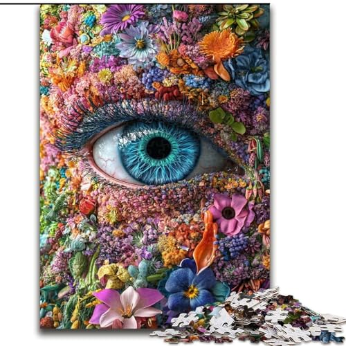 1000-teiliges Puzzle für Erwachsene und Jugendliche, Blumenaugen, Spielzeug, Lernspiele, Stressabbau, Stärkung der Liebe zwischen Paaren (Größe 26x38cm) von LiJianXXE