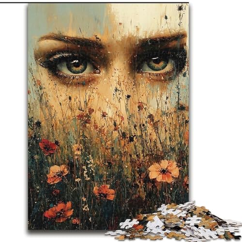 1000-teiliges Puzzle für Erwachsene und Jugendliche, Blumenaugen, für Lernspiele, Herausforderungsspielzeug, einzigartige Heimdekoration und Geschenke (Größe 50x75cm) von LiJianXXE