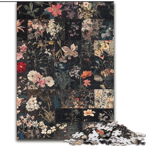 1000-teiliges Puzzle für Erwachsene und Jugendliche, Blumencollage, für Lernspiele, Herausforderungsspielzeug, einzigartige Heimdekoration und Geschenke (Größe 50x75cm) von LiJianXXE