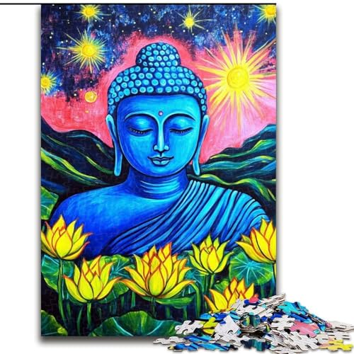 1000-teiliges Puzzle für Erwachsene und Jugendliche, Buddha, Spielzeug, Lernspiele, Stressabbau, Stärkung der Liebe zwischen Paaren (Größe 50x75cm) von LiJianXXE