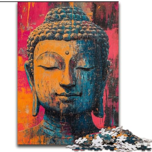 1000-teiliges Puzzle für Erwachsene und Jugendliche, Buddha-Ölgemälde, Lernspielzeug, Familienspiele, einzigartige Geburtstags- und Geschenkideen (Größe 50x75cm) von LiJianXXE