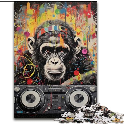 1000-teiliges Puzzle für Erwachsene und Jugendliche, DJ Monkey, Spielzeug, Lernspiele, Stressabbau, Stärkung der Liebe zwischen Paaren (Größe 50x75cm) von LiJianXXE