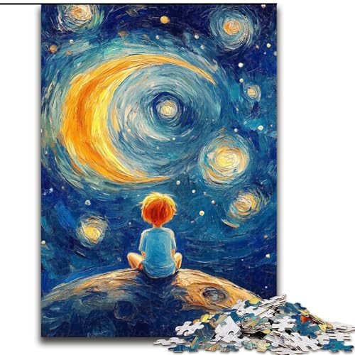 1000-teiliges Puzzle für Erwachsene und Jugendliche, Der kleine Prinz des Nachthimmels, Spielzeug, Lernspiele, stressabbauende Wanddekoration (Größe 50x75cm) von LiJianXXE